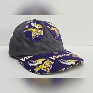 Handcrafted Minnesota Vikings Hat - Adjustable Cap w/NFL Team Insignia Sewn On
